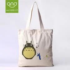 Cotton With Owl Print Tote Bag