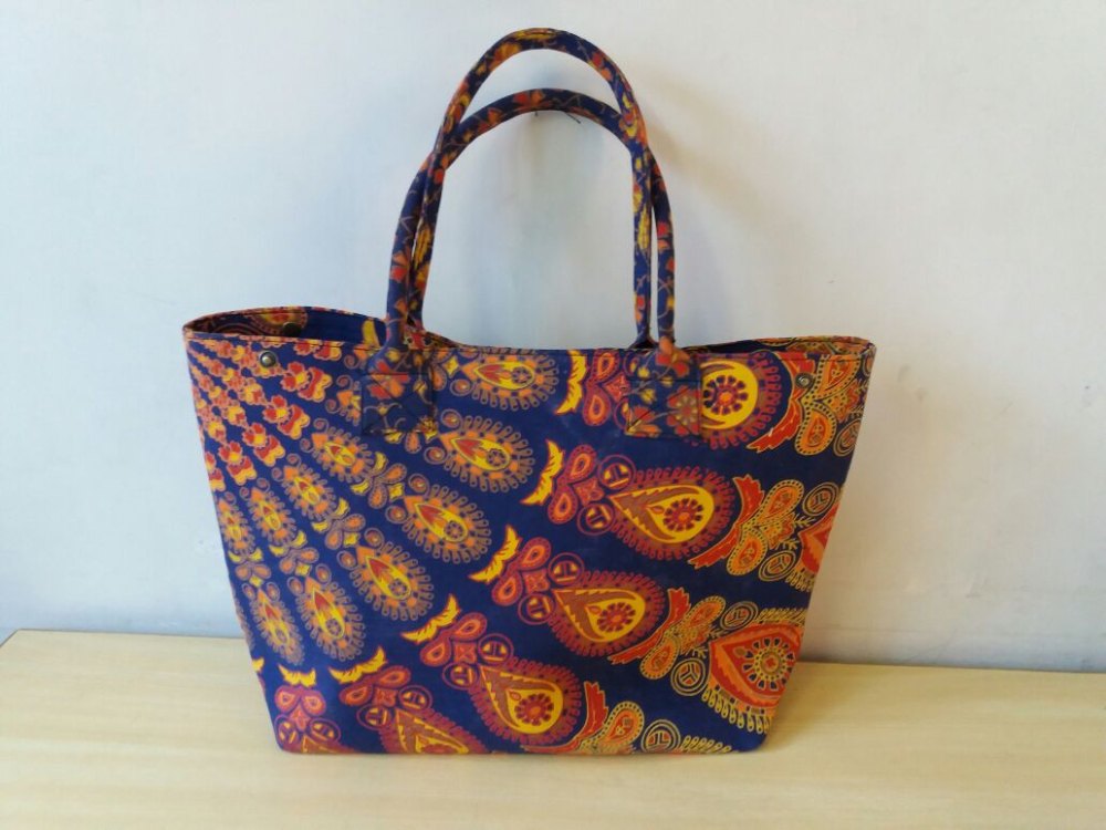 Multicolor Cotton Mandala Bags, Size: 18 x 14 x 8 Inches