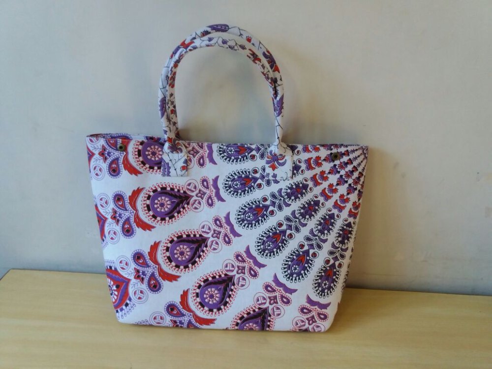 Multicolor Printed Beautiful Handbag Mandala Cotton Bags, Size/Dimension: Medium