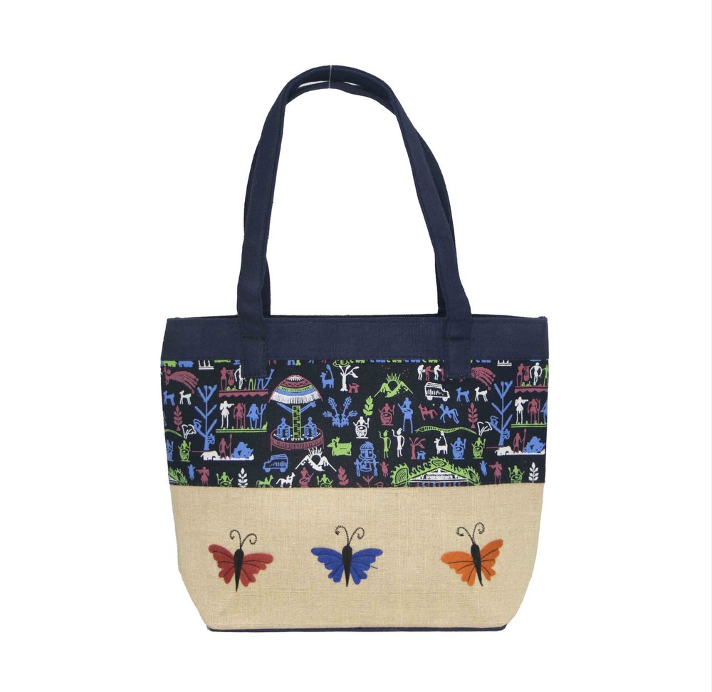 Blue Butterfly Hand Bag