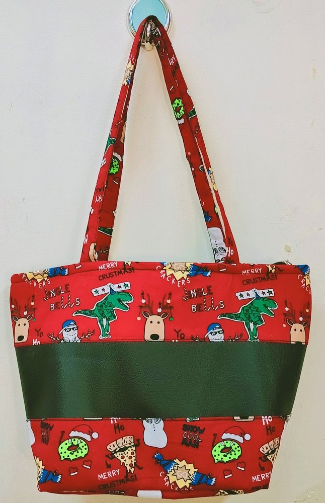 Printed Red Cotton Fabric Bag, Capacity: 5 kg