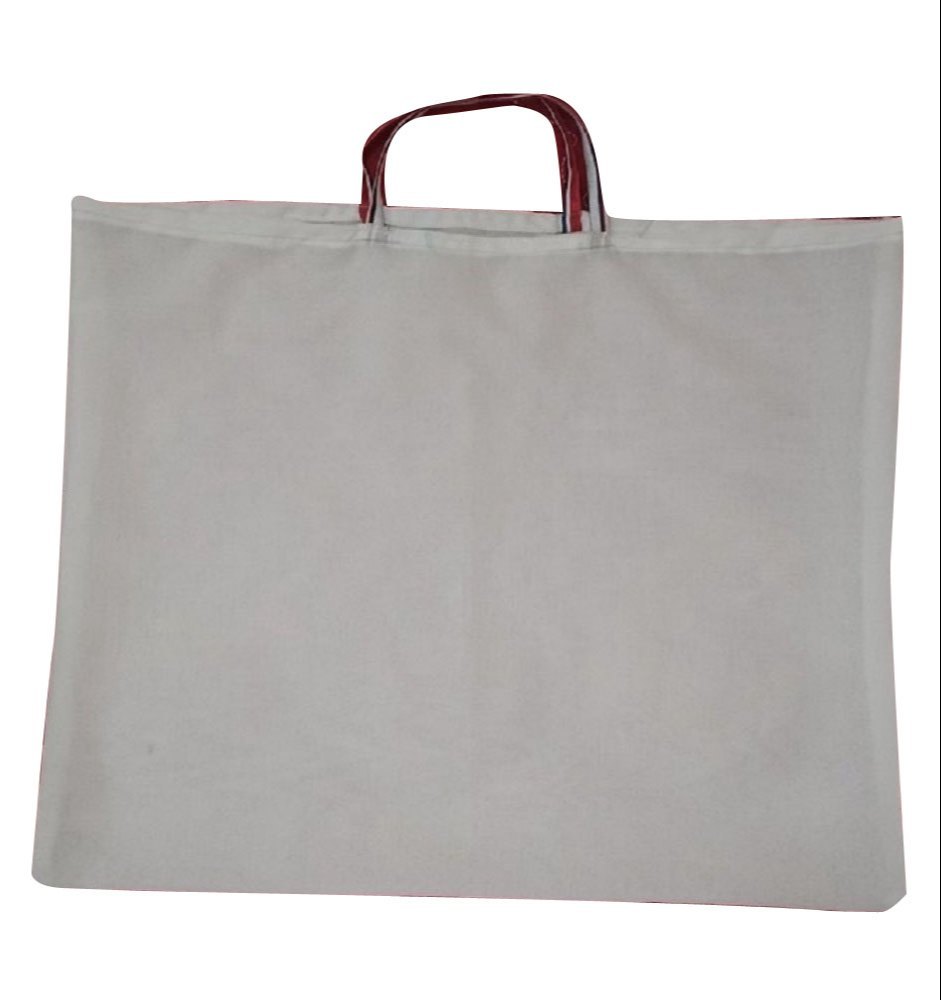 Shopping Bags Plain White Stitched Cotton Bag