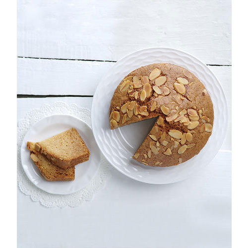 Round Eggless Almond Tea Cake 500 Grms, Packaging Type: Box