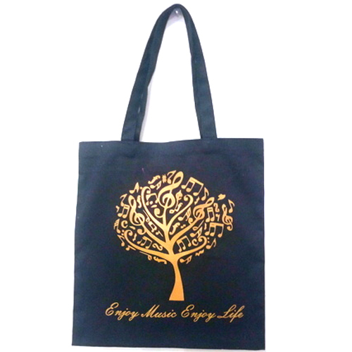 Black Printed Cotton Gift Bag