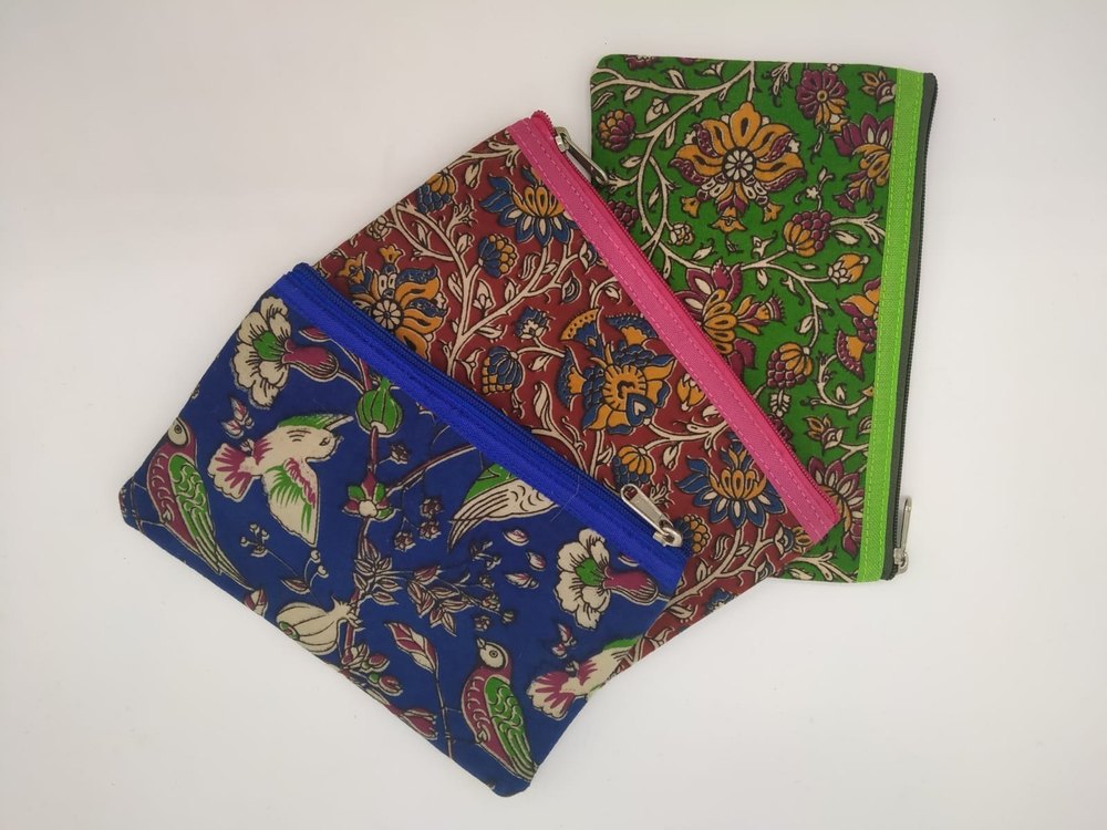 Multicolor Cotton Fabric Rubis Kalamkari Purse