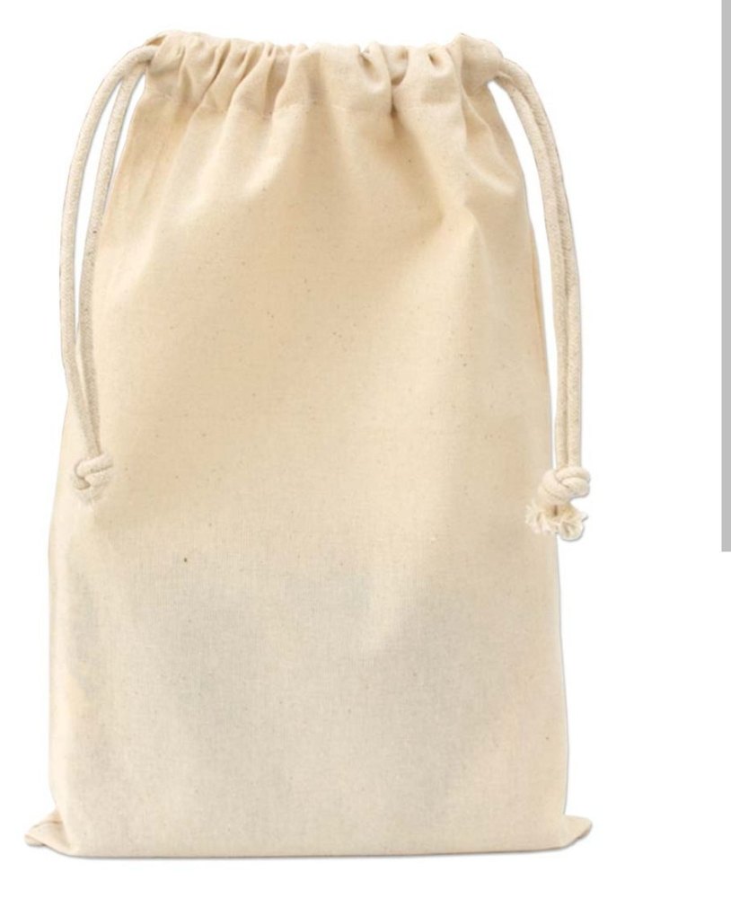 Folding Natural Canvas cotton eco-friendly resusable drawstring bag