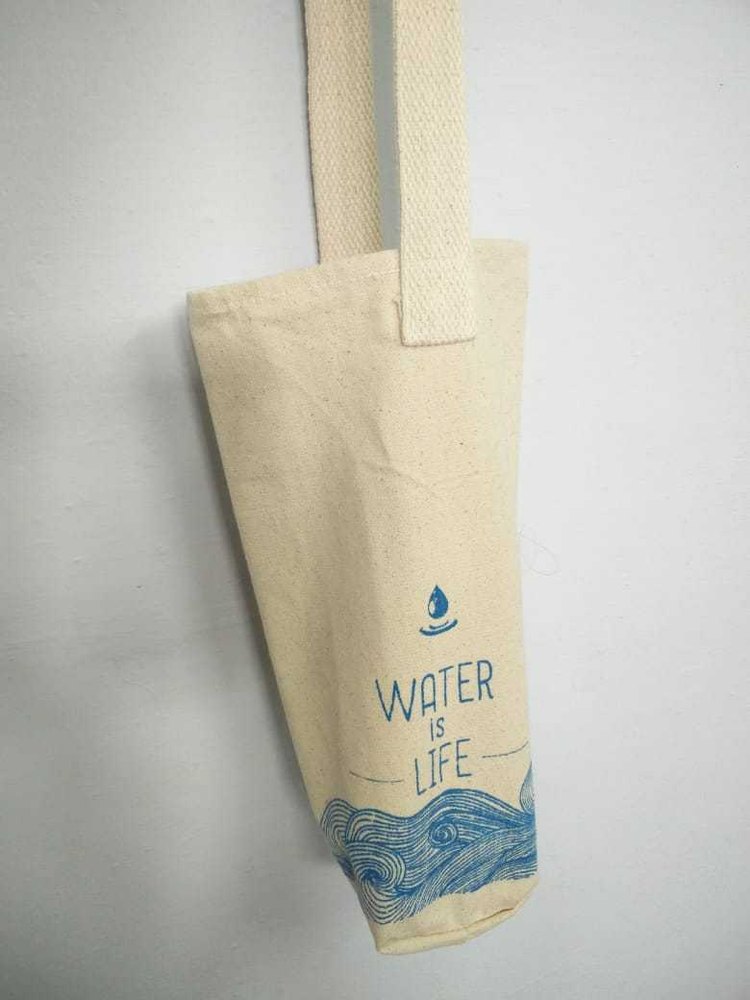 Natural Cotton Canvas Water Bottle, Features: Good Standard Quality, Size: 8*13