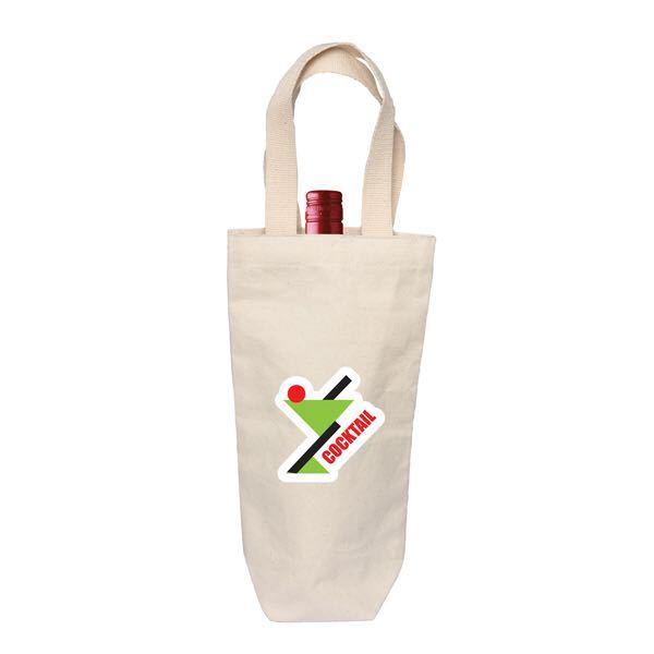 Natural Printed Cotton Bottle Bag, Size: 12 (h) X 7 (w) X 3.75 inches Bottom Gusset