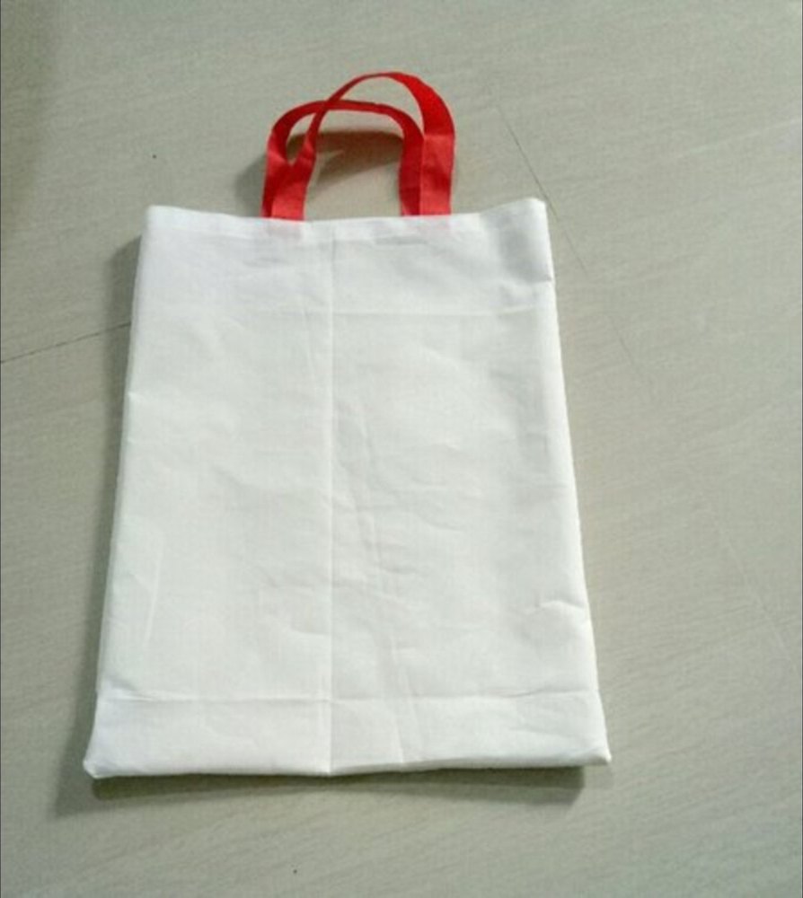 White Loop Handle Plain Roto Bag, Bag Size: W 12 X H 14 Inch