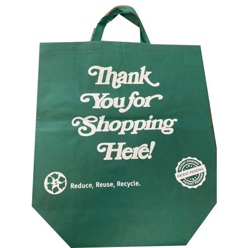 Loop Handle Green Polyester Printed Carry Bags, For Packaging, Capacity: 6 Kg