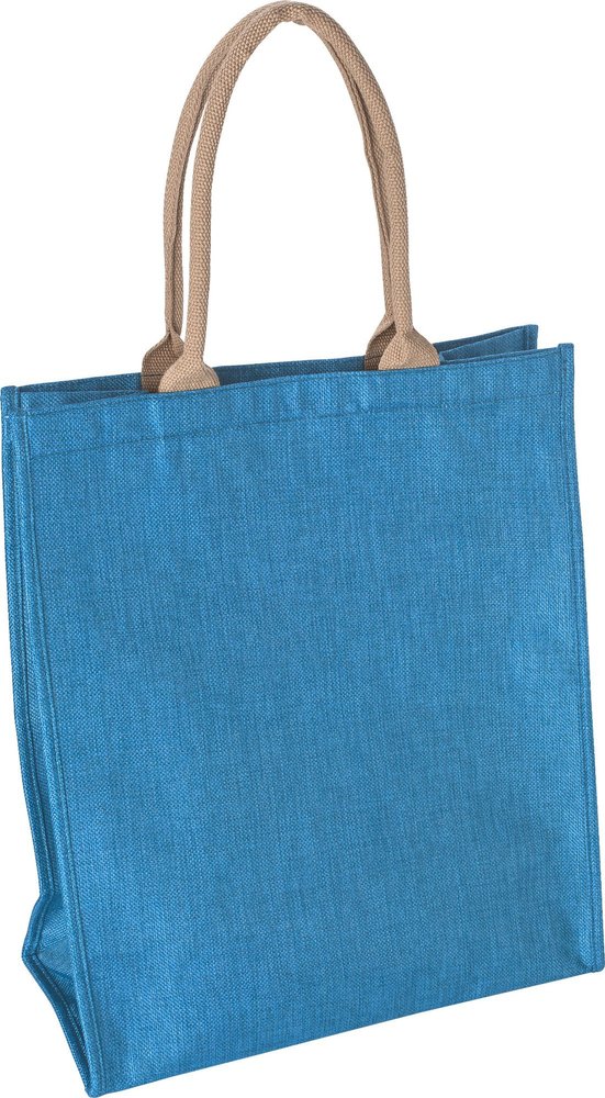 Loop Handle Color: Blue and Brown Plain Polyester Carry Bag, Capacity: 4 kg