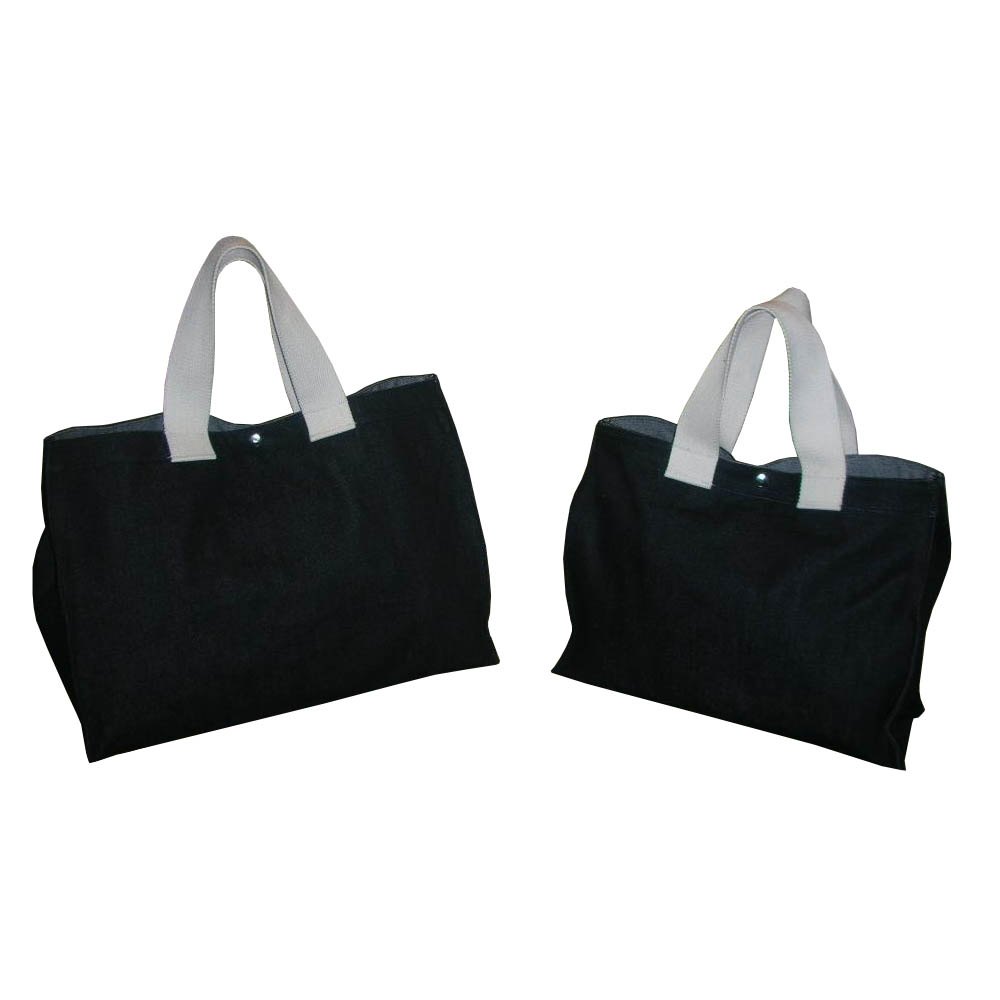 Black Printed 18 OZ Denim Tote Ba For Shopping, Upto 5 Kgs