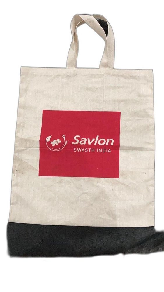 Handled Off White Printed Cotton Bag, Capacity: 10 kg, Size/Dimension: 14x16 Ich