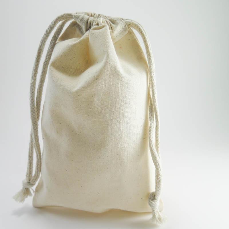 Off White Cotton Drawstring muslin Bags, Capacity: 0.25g, Size/Dimension: H5 X W4