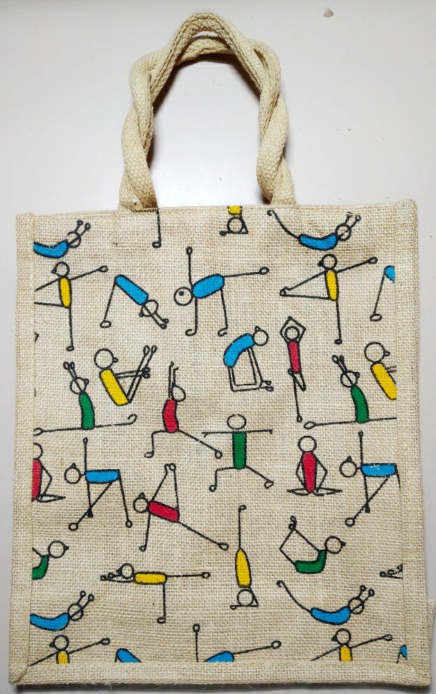 Tropical forest Zipper Yoga Pose Jute Bag