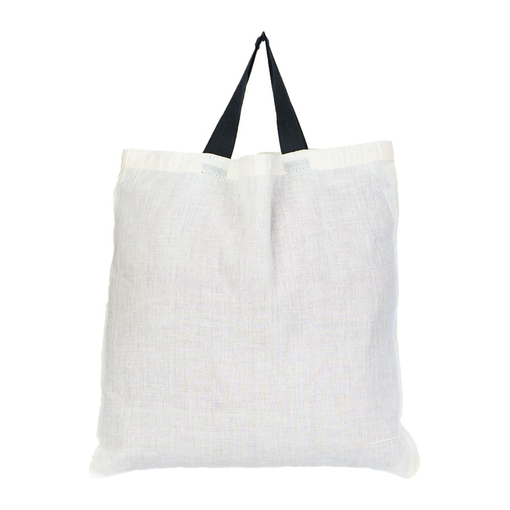 Amani Off White 10kg capacity canvas cotton shopping bag, Size/Dimension: H-15 W-15