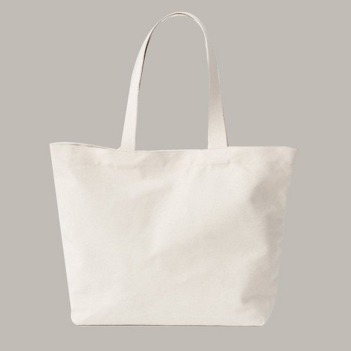 White Loop Handle Organic Cotton Canvas Tote Bag