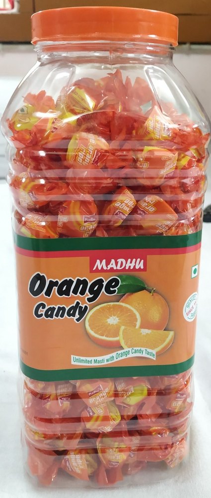 Madhu Hard Candy Flavoured Candies Jar- Orange, Kacha Aam, Paan, Mango ( Single Twists), Packaging Type: Plastic Jar img