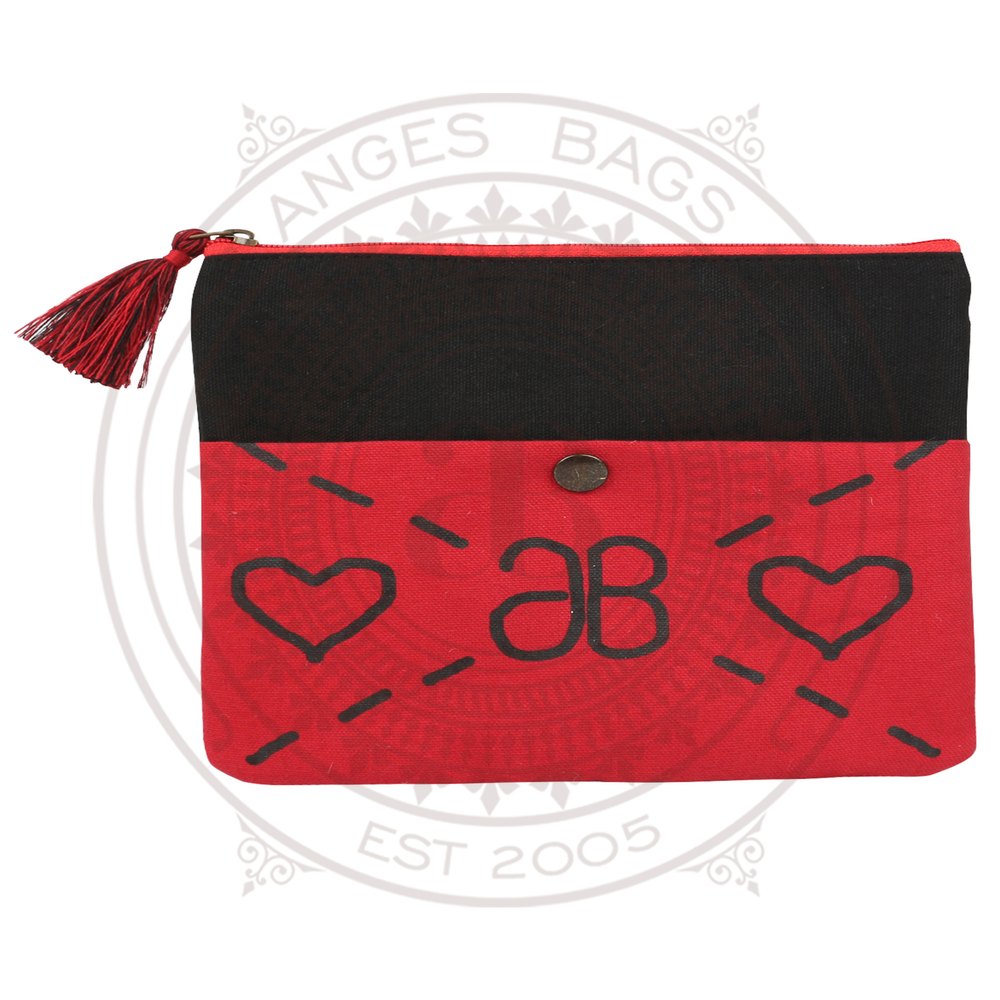 Red Canvas Pouch