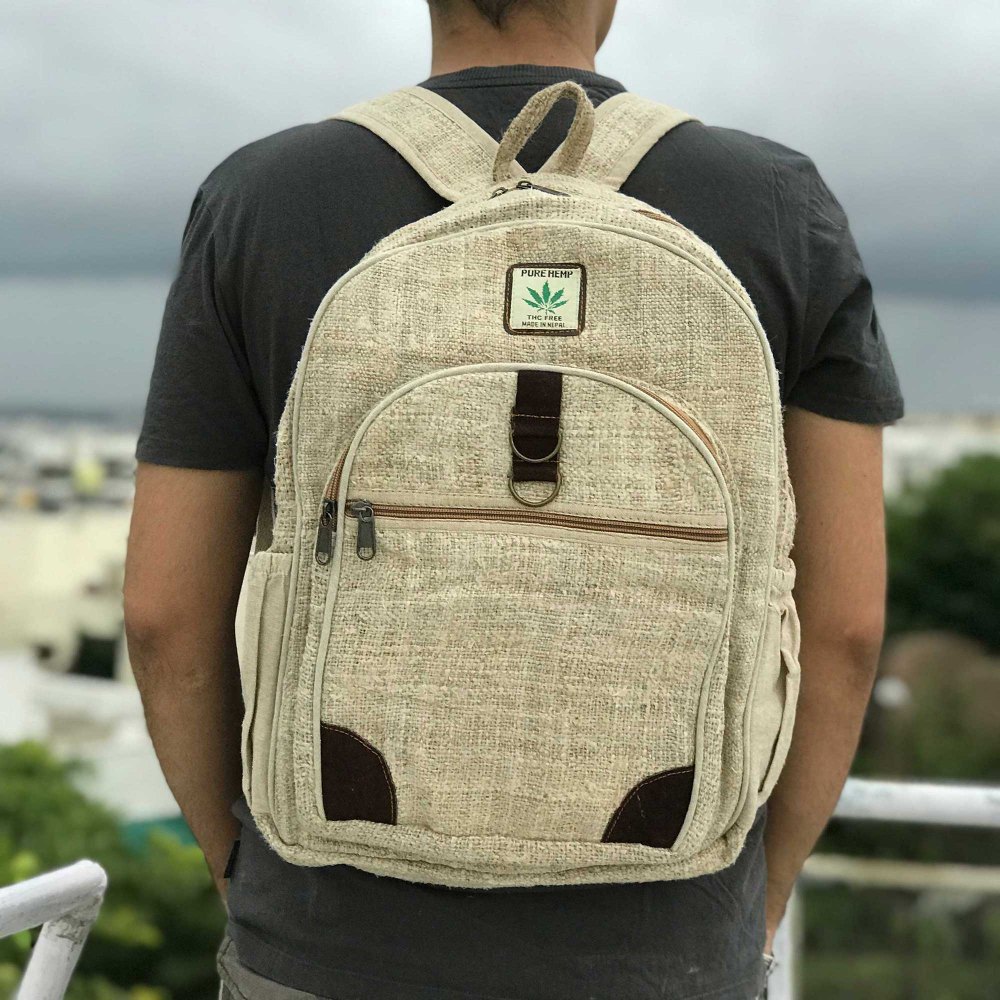 Atrangi Natural Fiber Hemp Backpack, Size: 29cms (Width) X 41cms (Height) X 13cms (Depth)