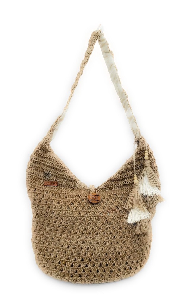 Ethnic And Elegant. Golden Jute Handmade Tote Bag, Size: Large, Size/Dimension: 36cm X 41cm X 4cm