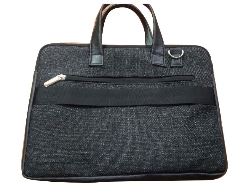 Black Cotton Ladies Laptop Bag