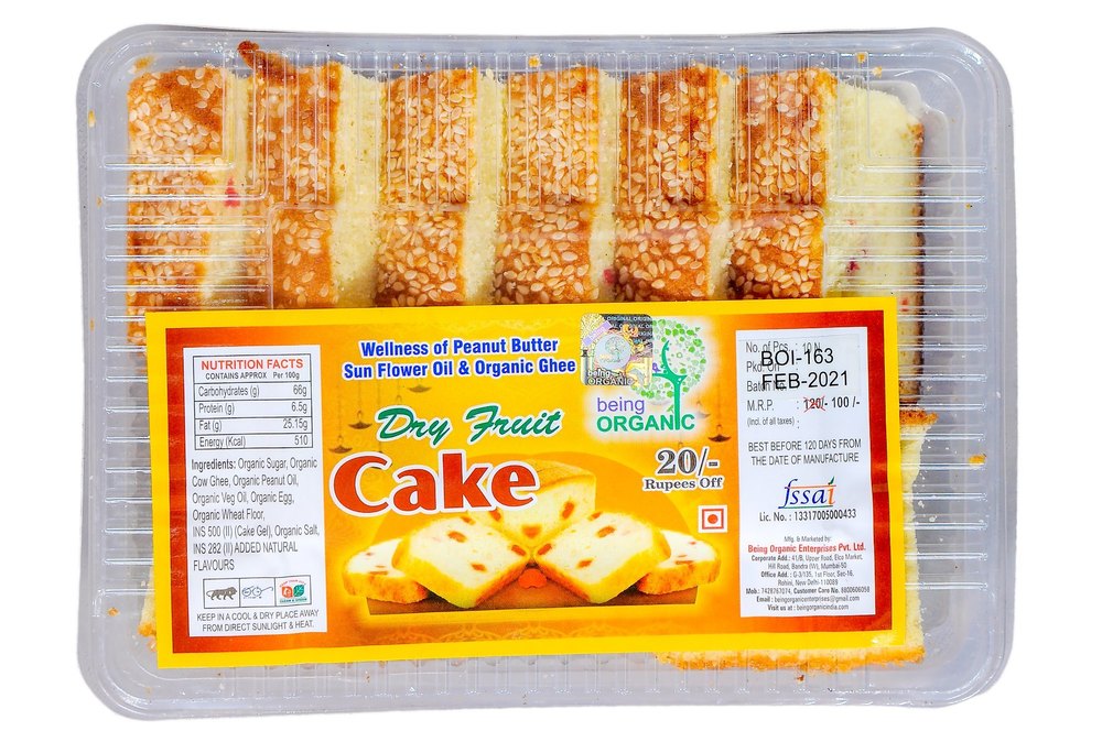 Vanilla Square Dry Fruits Cake, Packaging Type: Box, Packaging Size: 15 Packed in A Cartoon