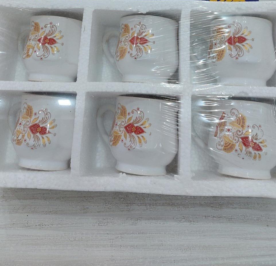 White Ceramic Bio China Cups, Capacity: 6, Size: 120 ml