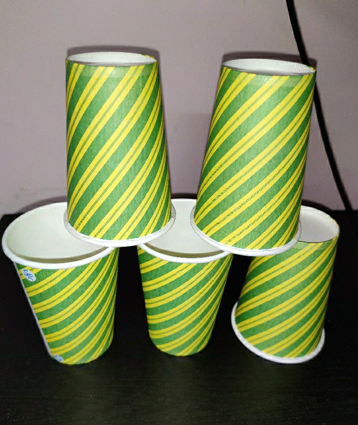 Green Paper Cups 210ml Water Cups, For Hotel, Packaging Type: Carton Box