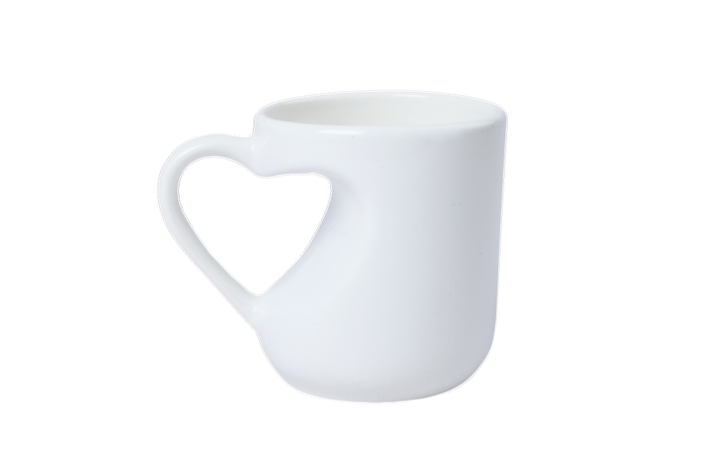 Mugs Ceramic Heart Cut 11Oz, For Gifting