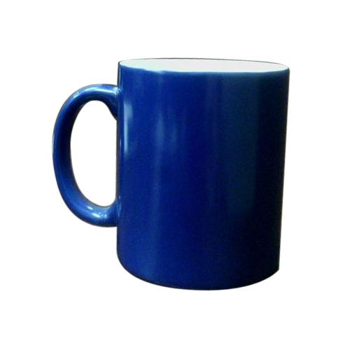 Ceramic Plain Coffee Blue Mug, Packaging Type: Box, for Office