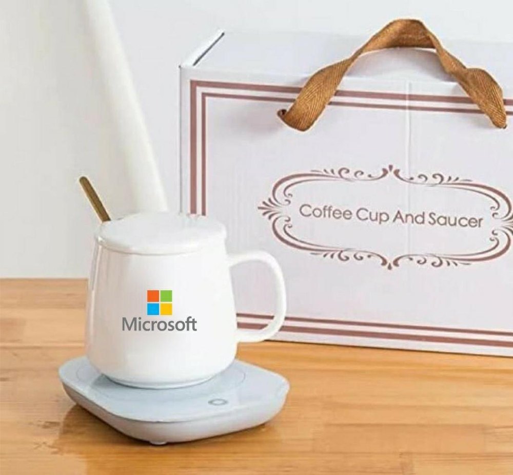 Mix Ceramic Coffee Mug With Hot Plate, Packaging Type: Box