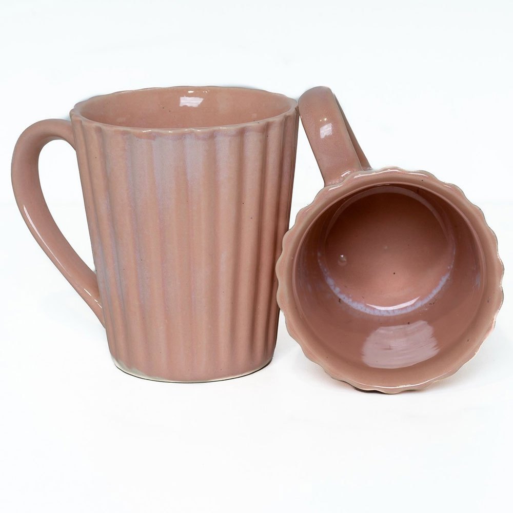 Peach Ceramic Coffee Mug, For Office, Size: 8inch