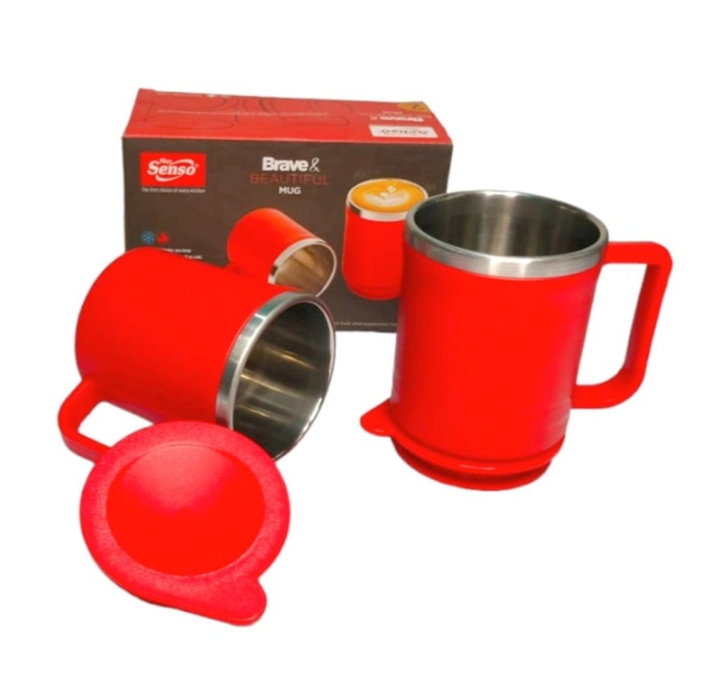 Red Plain Senso Brave Mug Set, Capacity: 200ml, Size/Dimension: 6 Inch (h)