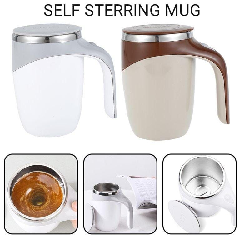 Brown / White Self Stirring Mug Promotional Gift