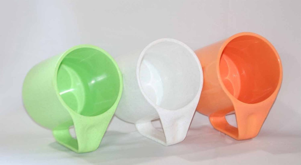 Green, White And Orange 3 Piece Plastic Coffee Mug, For Home, Size: 1.5 Inch (dia)