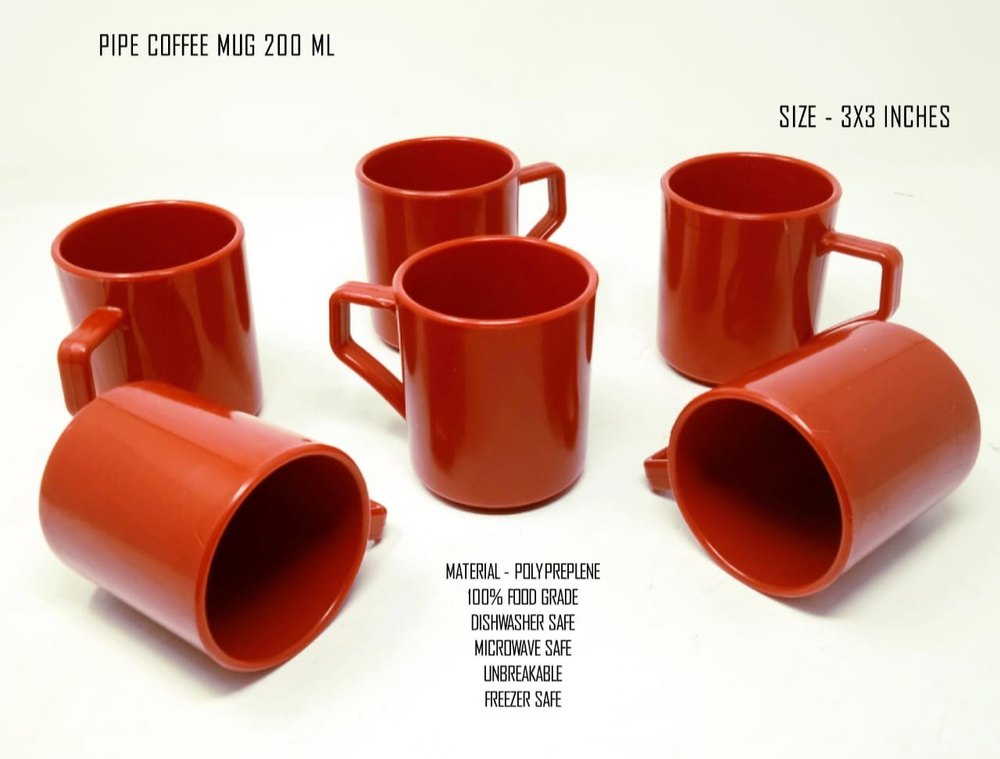 Polypropylene PLASTIC PIPE COFFEE MUG, 200ml