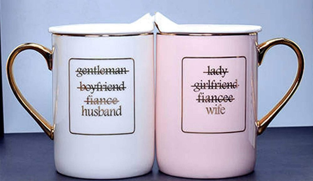 Husband Wife Printed Ceramic Coffee Mug, For Gift