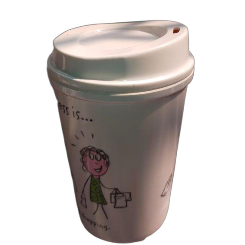 Printed Mugs White 250 ml Plastic Travel Mug, For Traveling