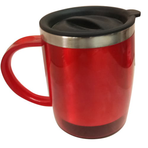 Red And Black Plastic Travel Mug