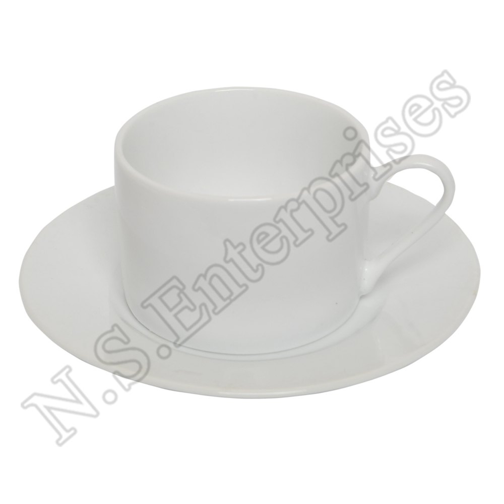 Ceramic White Cup & Saucer MG35