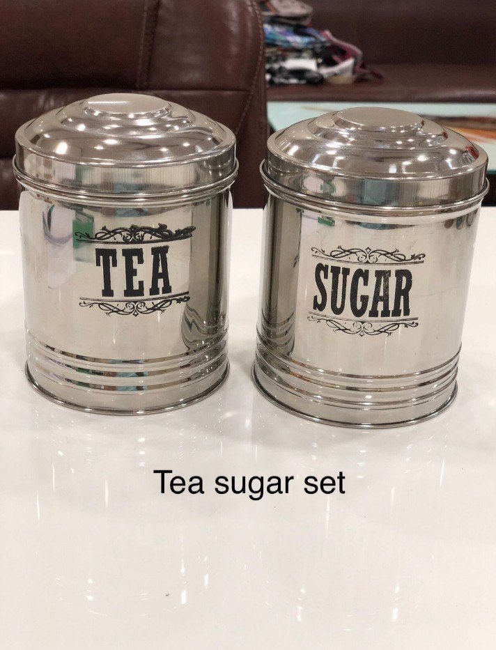 Steel container Tea sugar, For Home, Capacity: 400 ML