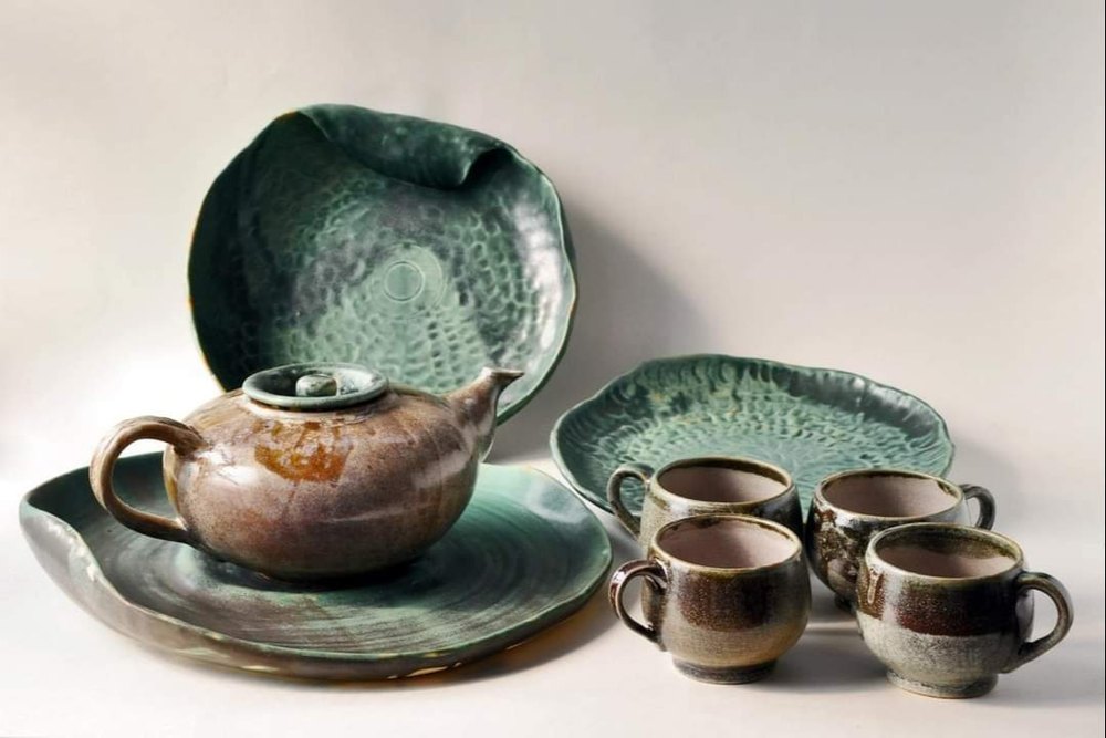 Plain Ceramic Tea Set, For Home