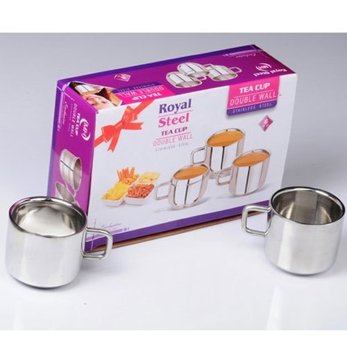 Royal Steels MH Stainless Steel Tea Cup Set, for Hotel/Restaurant