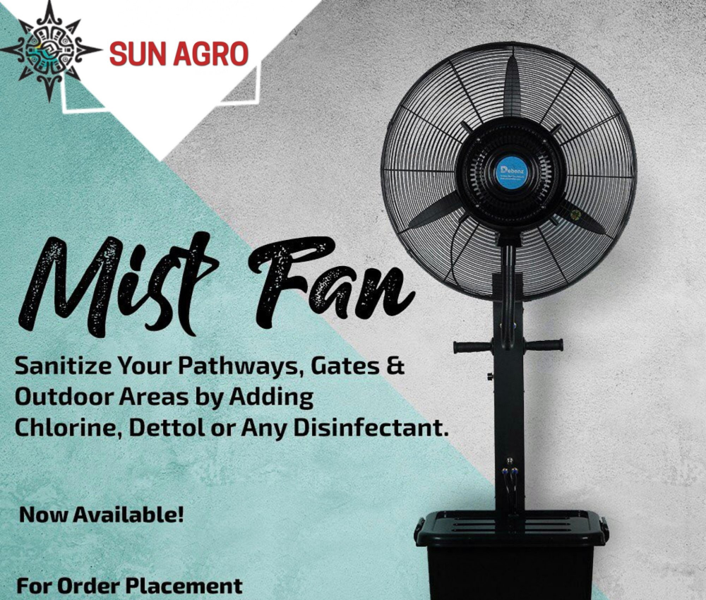 Sun Agro Water Mist Fan / Sprayer / Commerical Water Fan / Marriage Palace