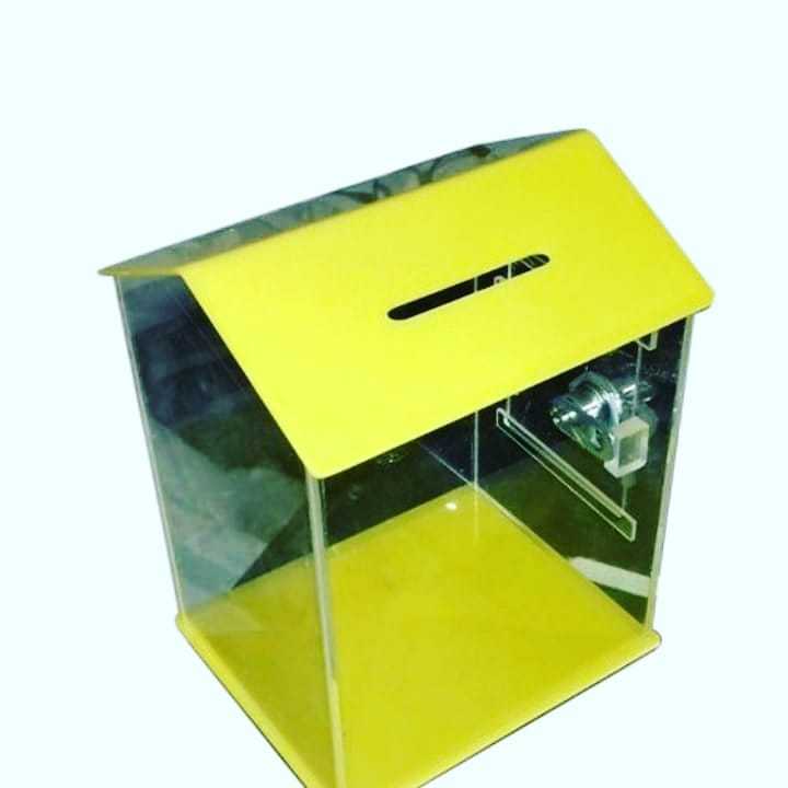 Yellow Acrylic Donation Box