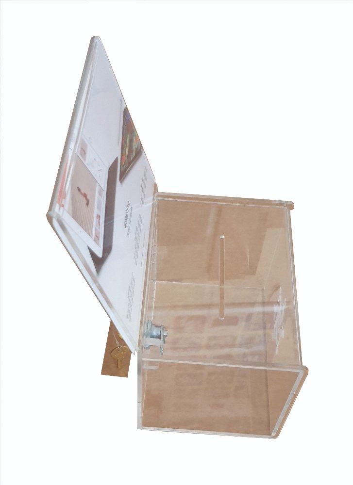 Transparent Square Acrylic Donation Box 1 img