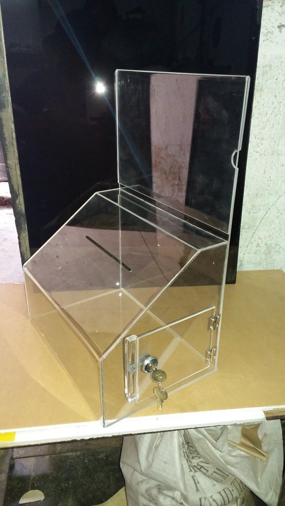 Transparent ACRYLIC DONATION BOX, DIY (Do It Yourself), Size: A4 12x 8.5 X 8.5 Inch