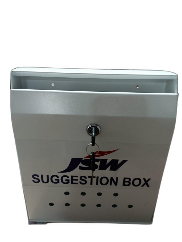 White Powder Coated Suggestion Box Metal, 1, Square