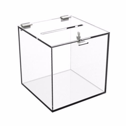 6 Transparent Acrylic Donation Box, Size: 6X6X6INCH